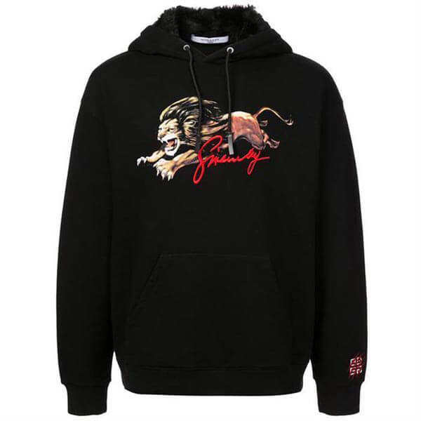 2020日本未発売新作 ジバンシィコピー GIVENCHY 20AW ライオンプリント パーカー_BLACK