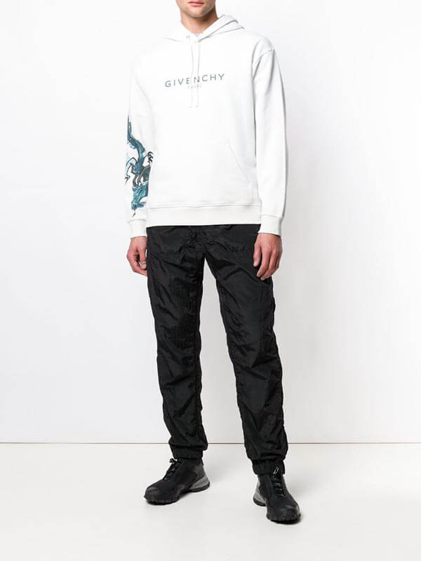 2020新作限定人気 ジバンシィ偽物 GIVENCHY 20AW Logo&Dragon パーカー_WHITE