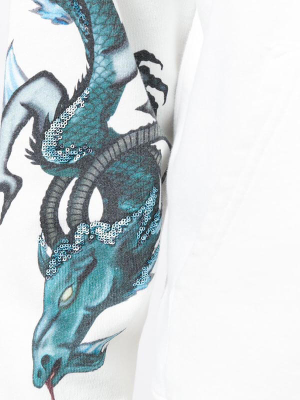 2020新作限定人気 ジバンシィ偽物 GIVENCHY 20AW Logo&Dragon パーカー_WHITE