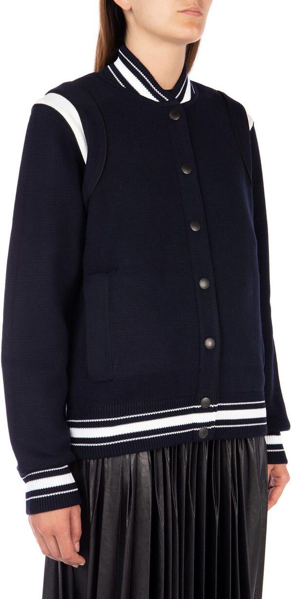 2020新作大人気★ジバンシィコピー パーカー GIVENCHYのレディース 名品 NAVY BLUE ウール ボンバー ジャケット