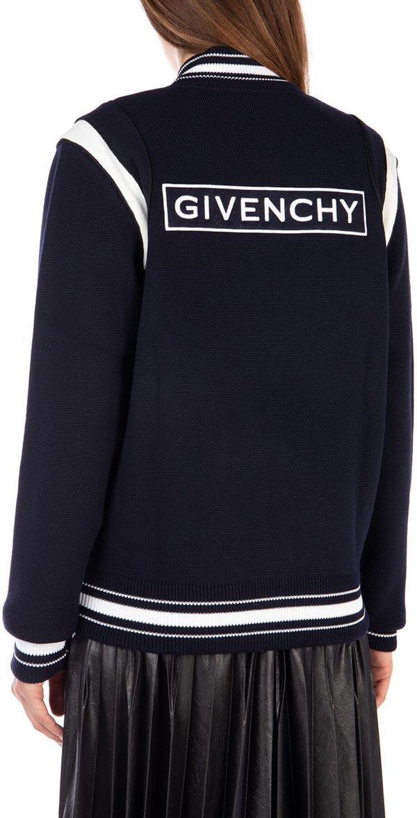 2020新作大人気★ジバンシィコピー パーカー GIVENCHYのレディース 名品 NAVY BLUE ウール ボンバー ジャケット