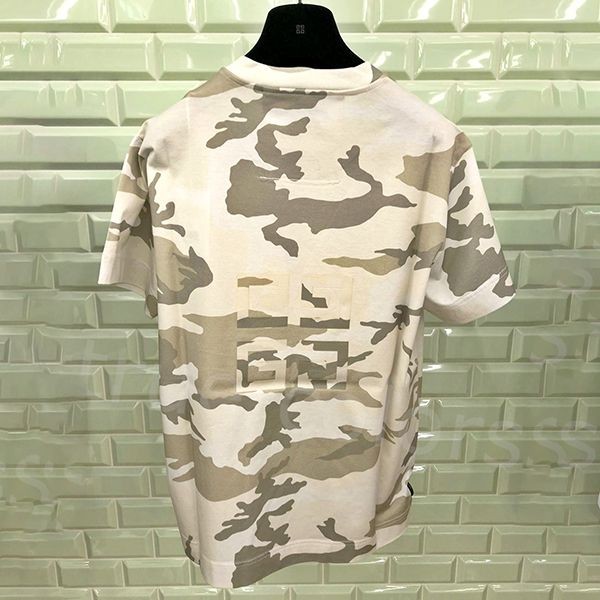 ジバンシィ 4Gロゴ 迷彩プリント コットン 半袖 Tシャツ コピー BM71D730W0-274