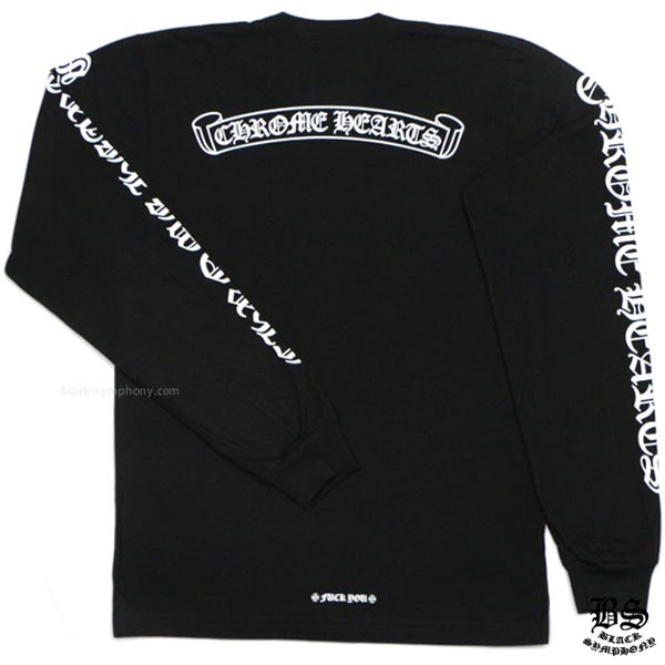 ◆早い者勝ち◆Chrome Hearts クロムハーツ ロングTシャツ 偽物 スクロールラベル ブラック