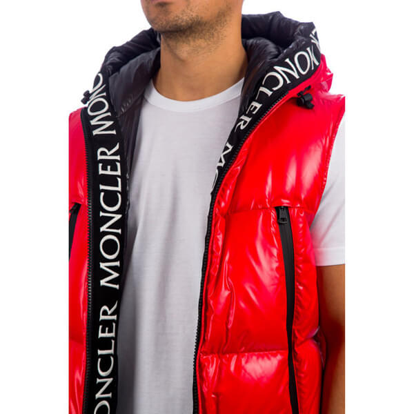 モンクレール ベスト 偽物◆VIP◆MONCLER◆AGNEAUX ダウンベスト/ジレ レッド 