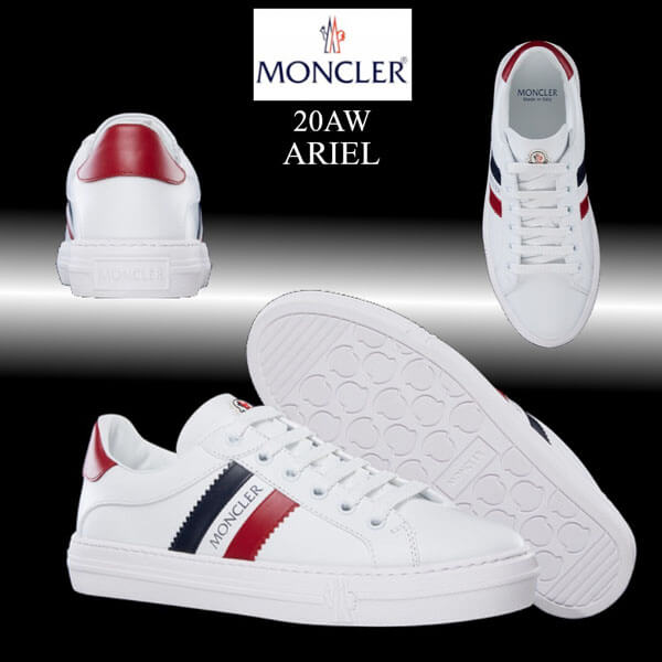 モンクレール スニーカー 偽物 MONCLER★ARIEL ロゴ レザー スニーカー 09B4M70440019MT002