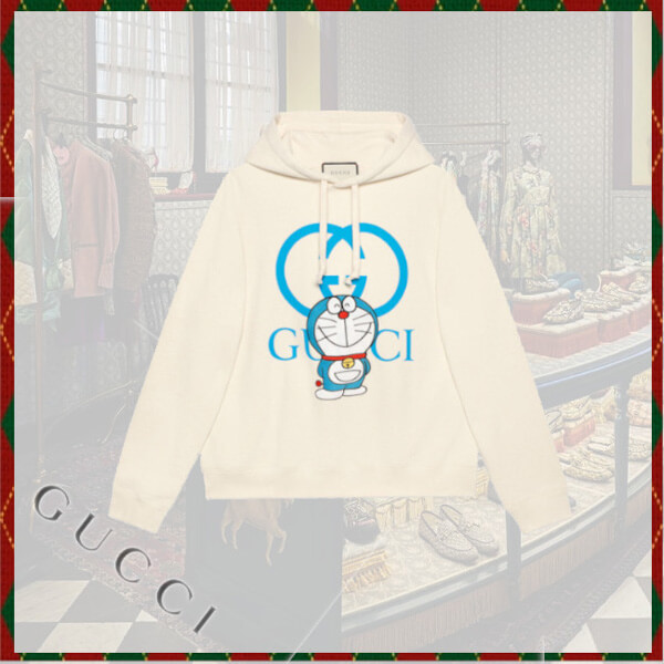 グッチ ドラえもん 偽物☆21SS☆【グッチ】x DORAEMON ★コラボ★ コットン パーカー 646953 XJDE1 9150