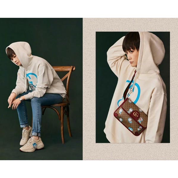 グッチ ドラえもん 偽物☆21SS☆グッチxDORAEMON ★コラボ★ コットン パーカー 646953 XJDE1 9150