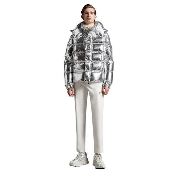 モンクレール マヤ 偽物 Moncler Maya 70ショートダウンジャケット◆Silver H20911A0025654AEL900