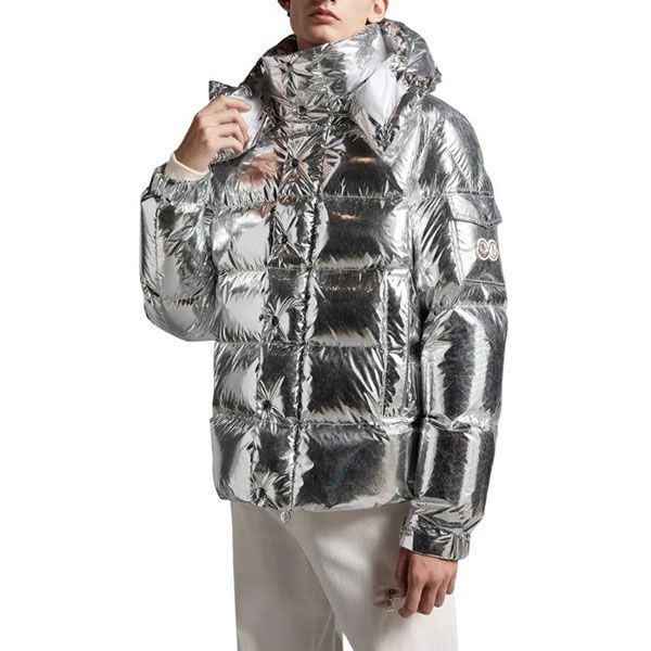 モンクレール マヤ 偽物 Moncler Maya 70ショートダウンジャケット◆Silver H20911A0025654AEL900