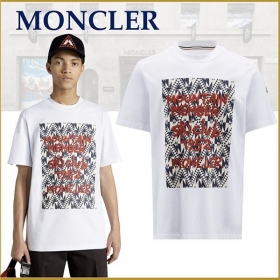 日本未入荷モンクレール Tシャツ パロディ グラフィックモチーフ 白 H20918D000048390T001
