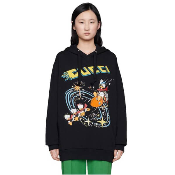 ディズニー グッチ ドナルドダック パーカー 偽物【Disney x グッチ Donald Duck】フード付スウェットシャツ☆ 615061 XJDC6 1043
