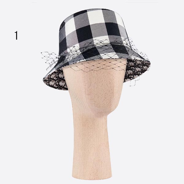 ディオールスーパーコピー＊19AW TEDDY D CHECK'N'ディオール ボブハット ベール付き
