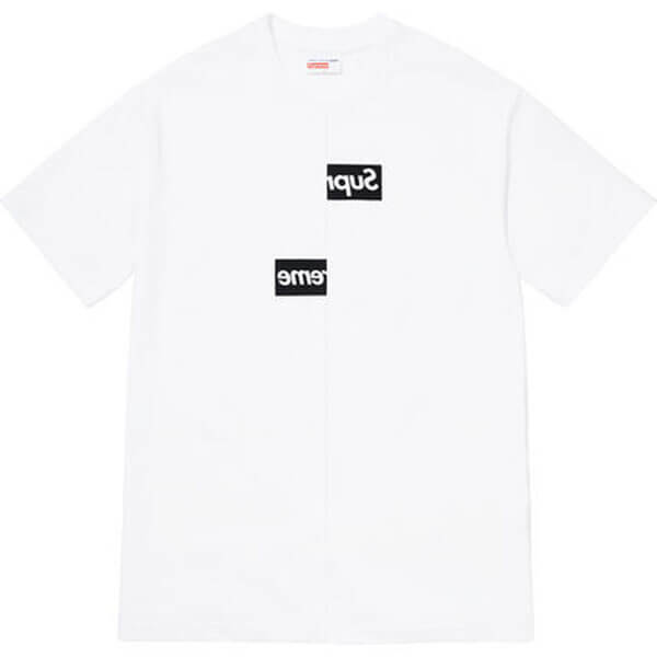 シュプリーム Tシャツ 偽物 シュプリーム 偽物 コム デ ギャルソン スプリットボックス ホワイト◆Comme des Garcons SHIRT Split Box Logo Tee ◆White