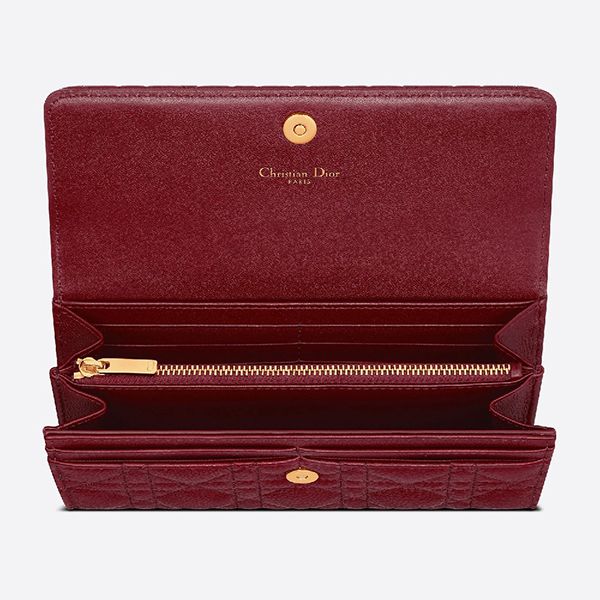 ディオール 長財布 コピー CARO ウォレット カナージュ カーフレザーS5039UWHC_M900