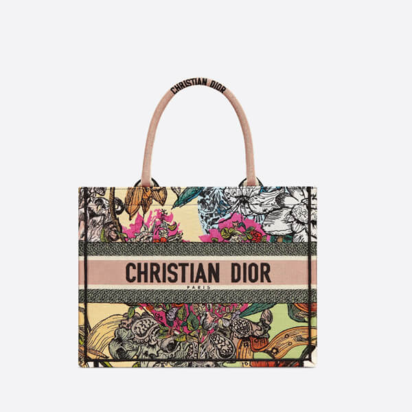 [ディオール ブックトート 偽物] ディオール BOOK TOTE スモールバッグ Cœur En Fleurs 刺繍