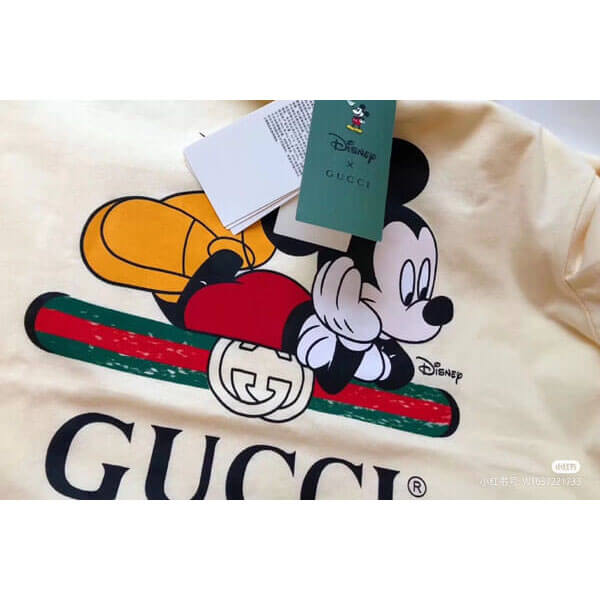限定コラボ グッチ×Disney★2020SS★グッチ Tシャツ 偽物 ミッキーマウス★2色 492347 XJB7W 9756