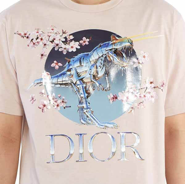 ディオール x Sorayama 偽物 ロゴプリント Tシャツ☆2色
