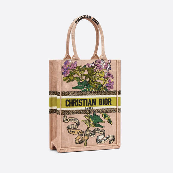 ディオール ブックトート 偽物 ディオール BOOK TOTE バーティカルバッグ Fleurs Bibliques エンブロイダリー