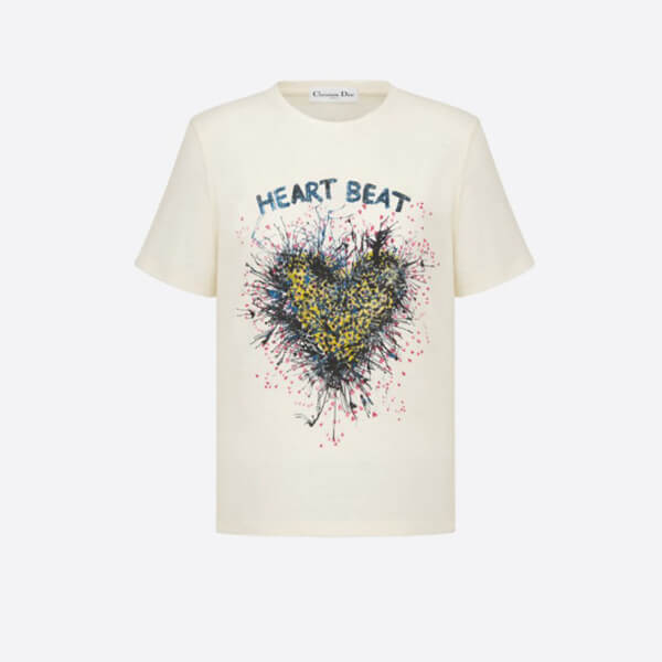 新作 ディオール Tシャツ コピー HEART BEAT コットンジャージー&リネン 143T12A4464_X0200
