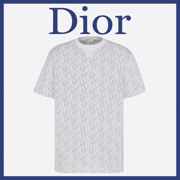 新作 ディオール Tシャツ 偽物 ロゴTシャツ パンツやジーンズ合う 白黒 043J625C0674_C588