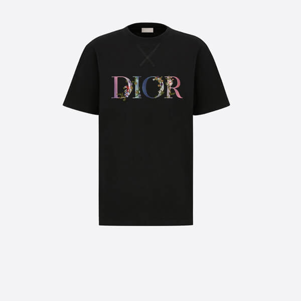 ディオール Ｔシャツ 偽物 ディオール FLOWERS オーバーサイズ Tシャツ コットン ジャージー