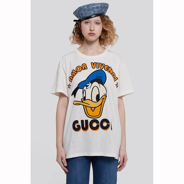 ★ディズニー グッチ ドナルドダック Tシャツ コピー★DISNEY x グッチ Donald Duck 615044XJDBJ9088