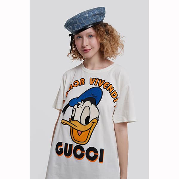 ★ディズニー グッチ ドナルドダック Tシャツ コピー★DISNEY x グッチ Donald Duck 615044XJDBJ9088
