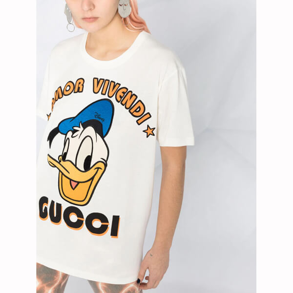 ★ディズニー グッチ ドナルドダック Tシャツ コピー★DISNEY x グッチ Donald Duck 615044XJDBJ9088