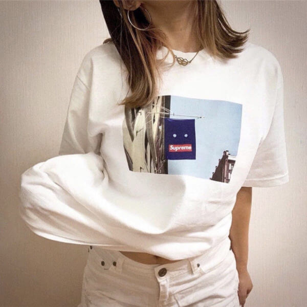 ★シュプリーム 偽物 tシャツ★ FW19 Week1 ★ Banner Tee ★ White
