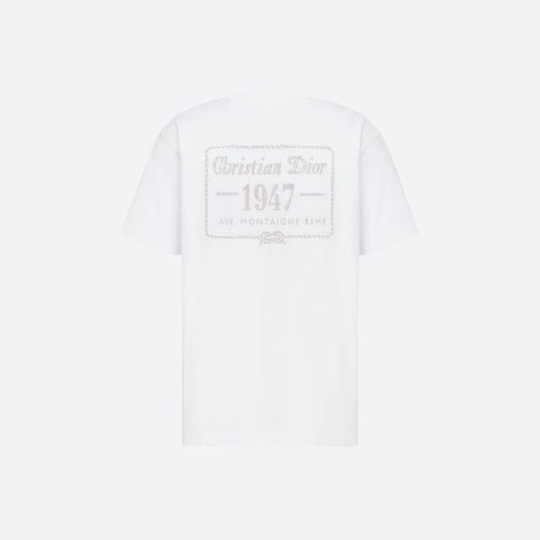 最も安いディオール CD 1947 リラックス フィット コットン Tシャツ コピー 243J634A0677_C081