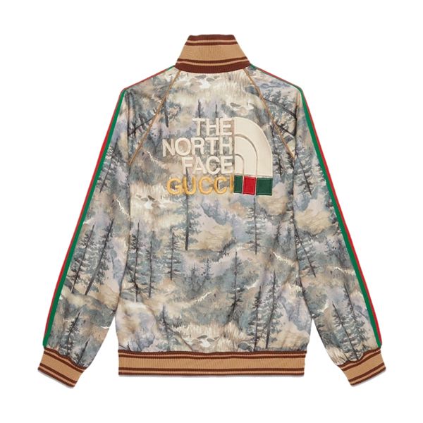 グッチ ノースフェイス 偽物☆ジャケット プリント【限定コラボ】671444XJDQ83229