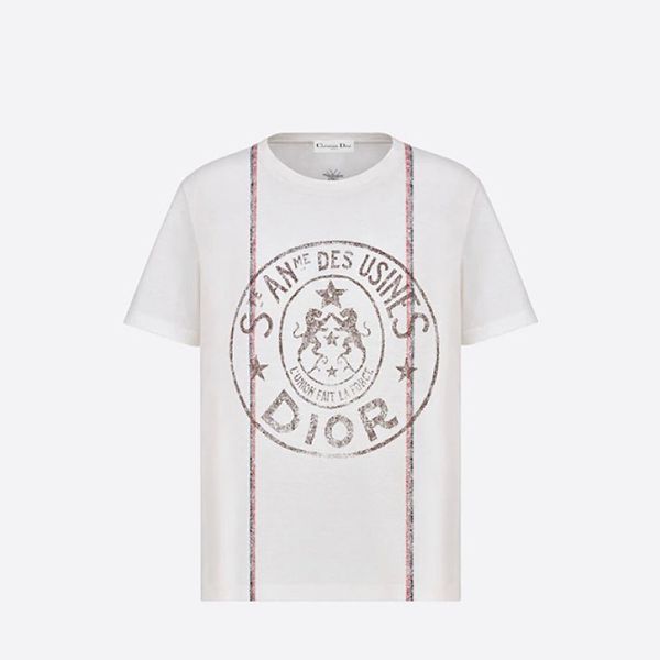 ★オシャレ★ディオール コットンジャージー & リネン Tシャツ 偽物 243T09A4426X0200