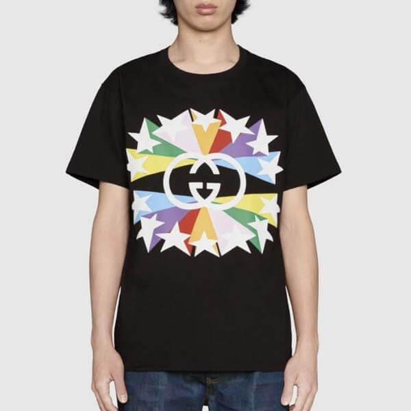 グッチ Tシャツ コピー インターロッキングG スターバースト プリント