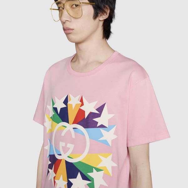 グッチ Tシャツ コピー インターロッキングG スターバースト プリント