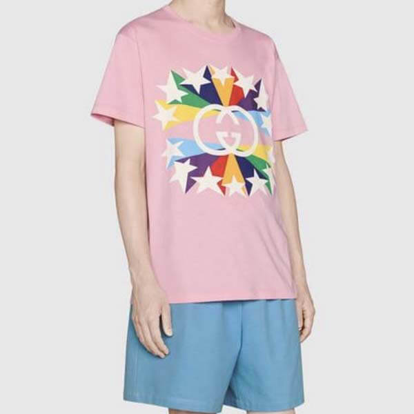 グッチ Tシャツ コピー インターロッキングG スターバースト プリント
