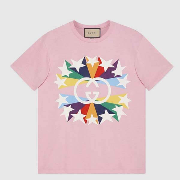 グッチ Tシャツ コピー インターロッキングG スターバースト プリント