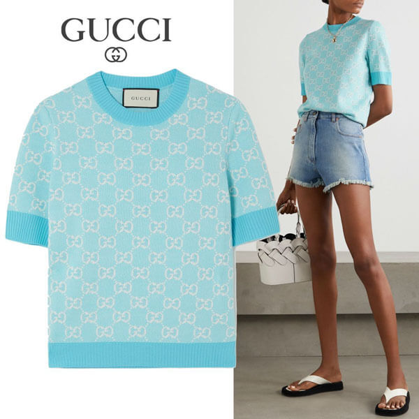 グッチ 偽物 ニット∞∞ グッチ ∞∞ GG cotton wool pique☆