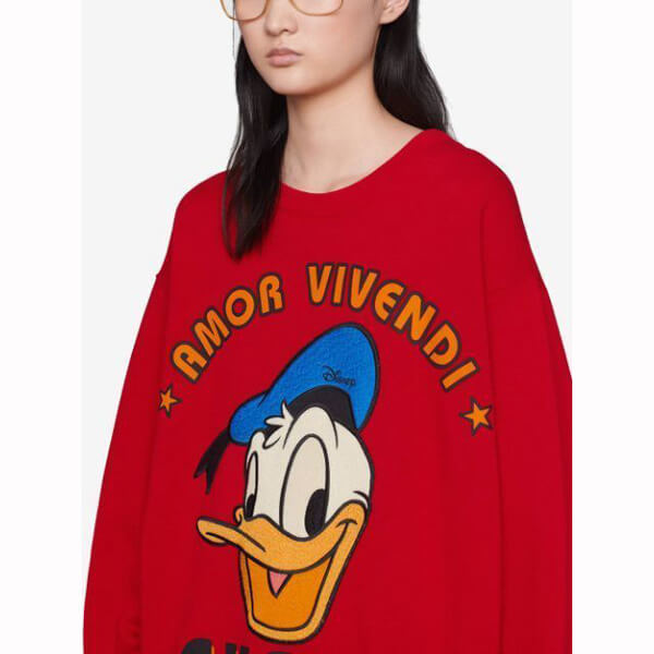 ディズニー グッチ ドナルドダック 偽物 DISNEY x グッチ Donald Duck★スウェットシャツ 617964XJDC16429