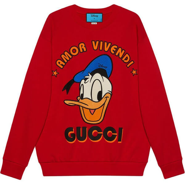ディズニー グッチ ドナルドダック 偽物 DISNEY x グッチ Donald Duck★スウェットシャツ 617964XJDC16429