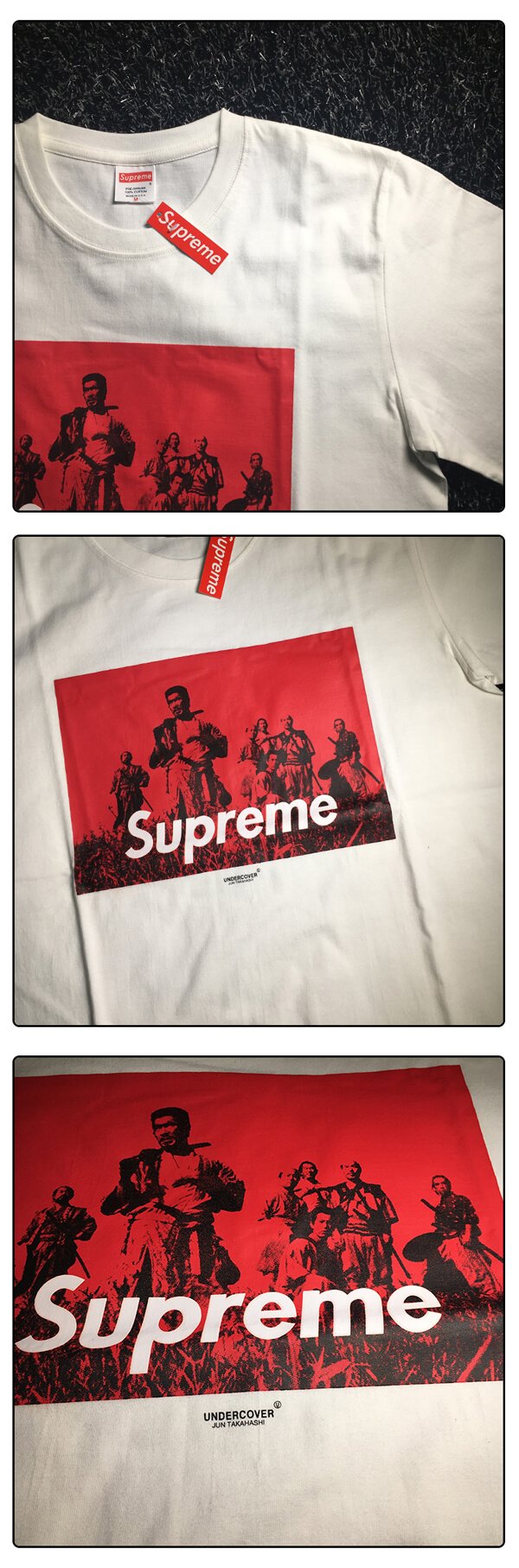 2017新作 シュプリームコピー FW16 シュプリーム UNDERCOVER SEVEN SAMURAI TEE WHITE