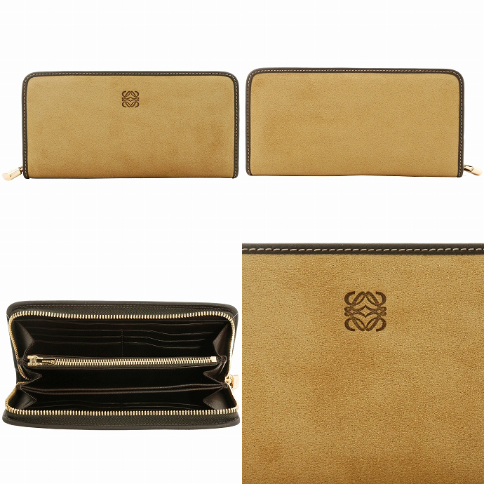ロエベ ANAGRAM SIGNATUREロゴボタン付き2つ折り財布 118.30.A53 0001 7100