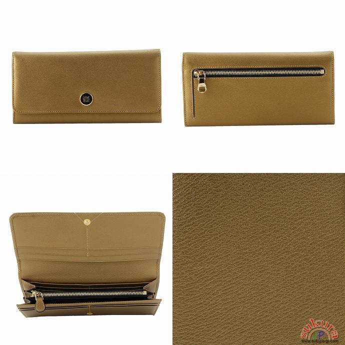 ロエベ ANAGRAM SIGNATUREロゴボタン付き2つ折り長財布 118.30.C18 TEXTURED BOXCALF 9308