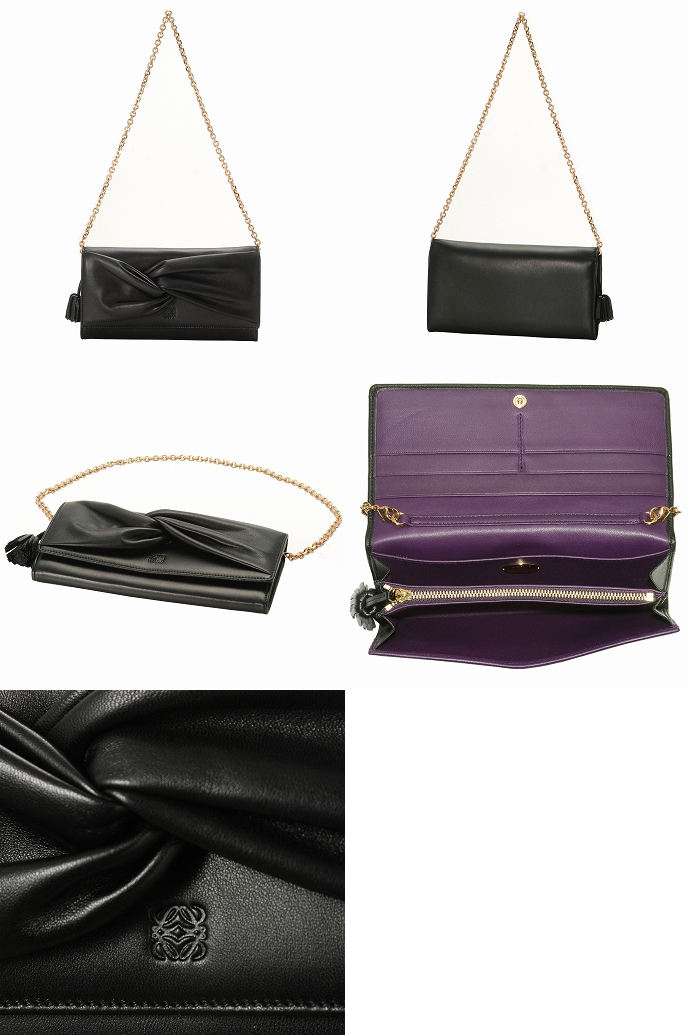 ロエベ MINI BOLSO LAZOチェーンストラップ付きクラッチバッグ 305.81.C02 0004 1100