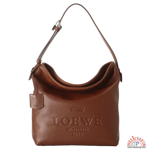 ロエベ HERITAGE SMALLロゴ刻印入りショルダートートバッグ 377.79.B41 SOFT CALF 2530