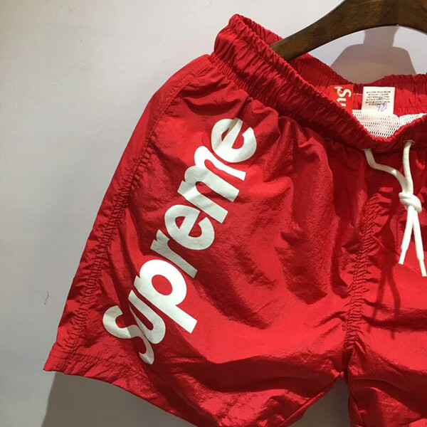 18AW シュプリームスーパーコピー シュプリーム Split Logo Water Short 水着 赤