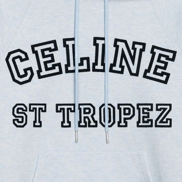 大人気セリーヌ サントロペ ロゴプリン 偽物Hoodie ライトブルー セリーヌ2Y379450I.07LE