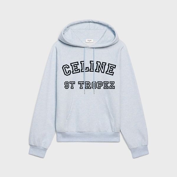 大人気セリーヌ サントロペ ロゴプリン 偽物Hoodie ライトブルー セリーヌ2Y379450I.07LE