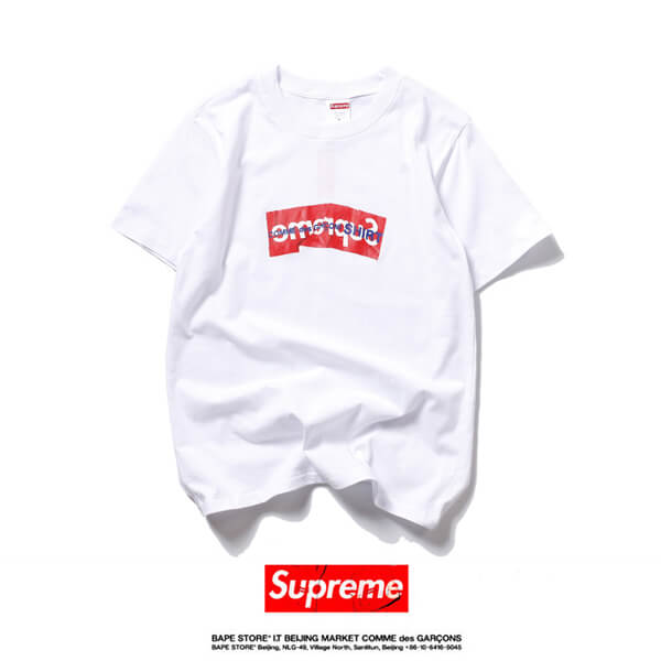 2020SS新作 シュプリームコピー コムデギャルソン ボックスロゴ Tシャツ