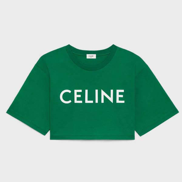 21SS【セリーヌ Tシャツ 偽物】クロップド Tシャツ コットンジャージー 2X761501F.24IA
