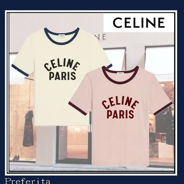 【セリーヌ tシャツ パロディ】PARIS Tシャツ コットンジャージー 半袖